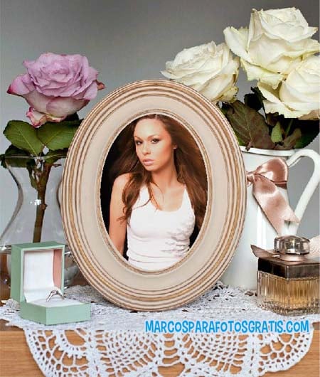 marco con forma ovalada para fotos