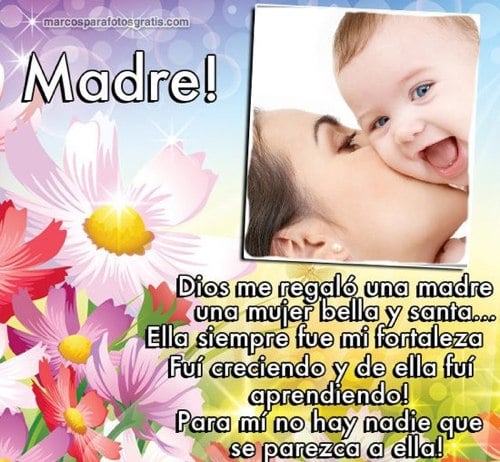 Marco de fotos del día de la madre con poema