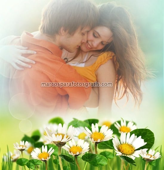 marco de flores blancas para fotos