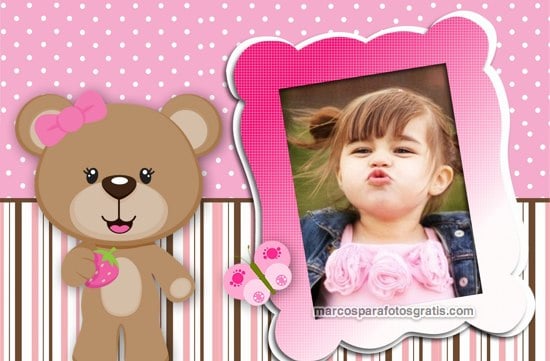 marco de fotos con osito
