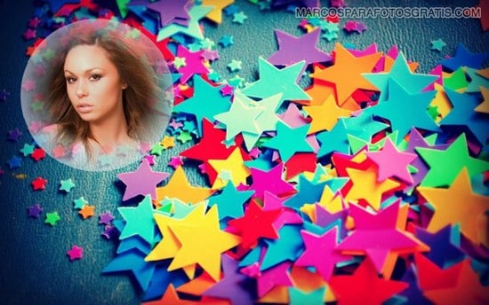 marco con estrellas de colores para fotos