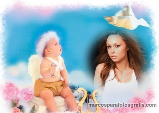 marcos de fotos con angelito bebé