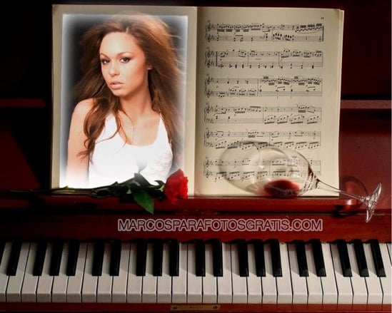 marcos para fotos con piano y partituras