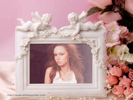 marcos de fotos con dos angelitos