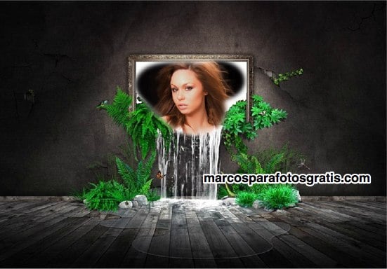 marcos de fotos en cascada de agua