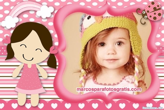 marco infantil con muñequita